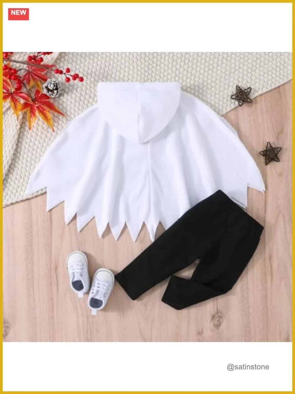 Toddler Ghost Halloween Costume Hooded Cloak with Pants Cotton Blend